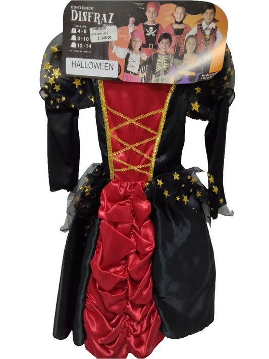 Vestido Negro con Rojo