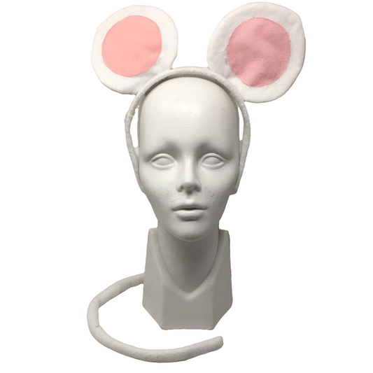 Diadema y Cola de Ratón Blanco