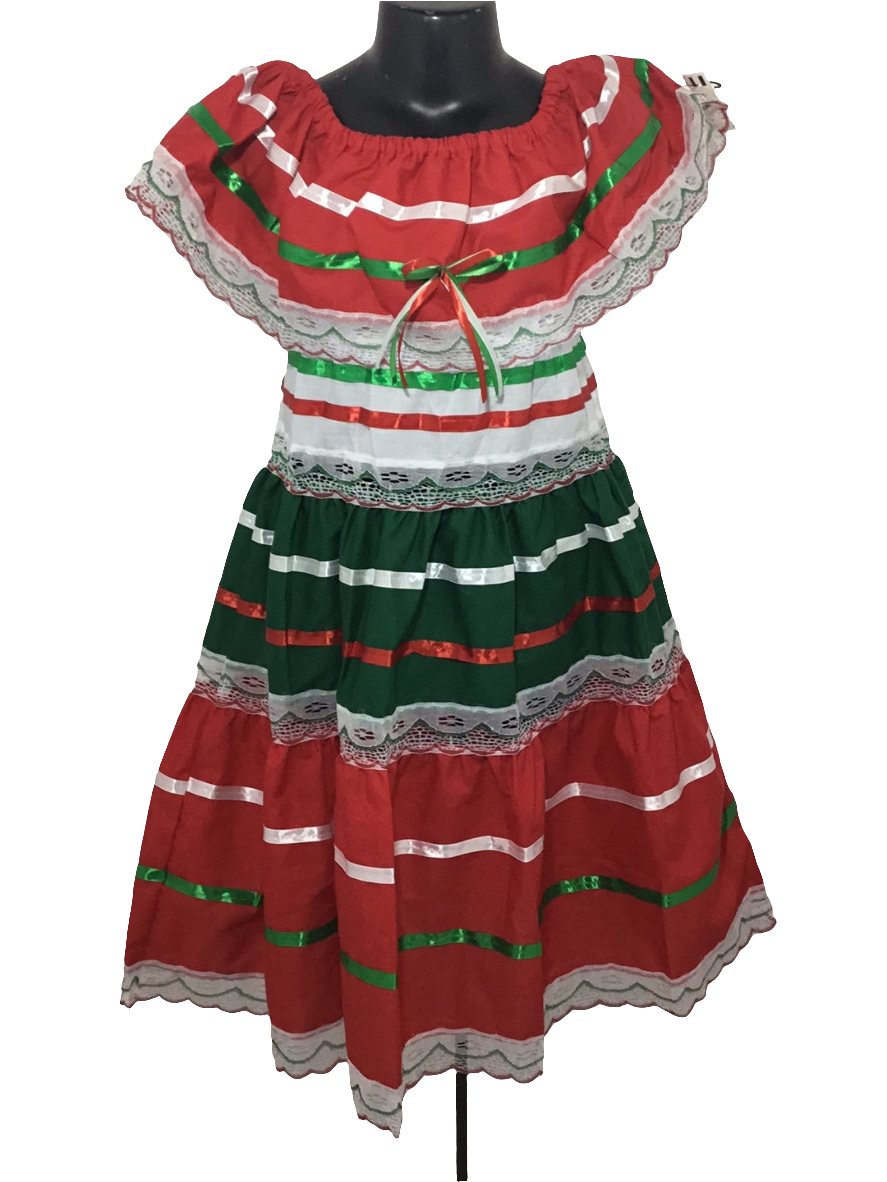 Vestido tricolor blanco