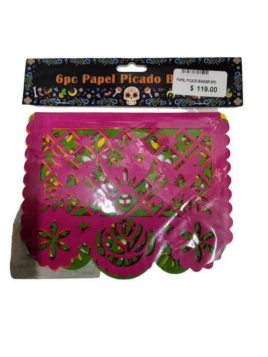 Papel picado banner 6pz