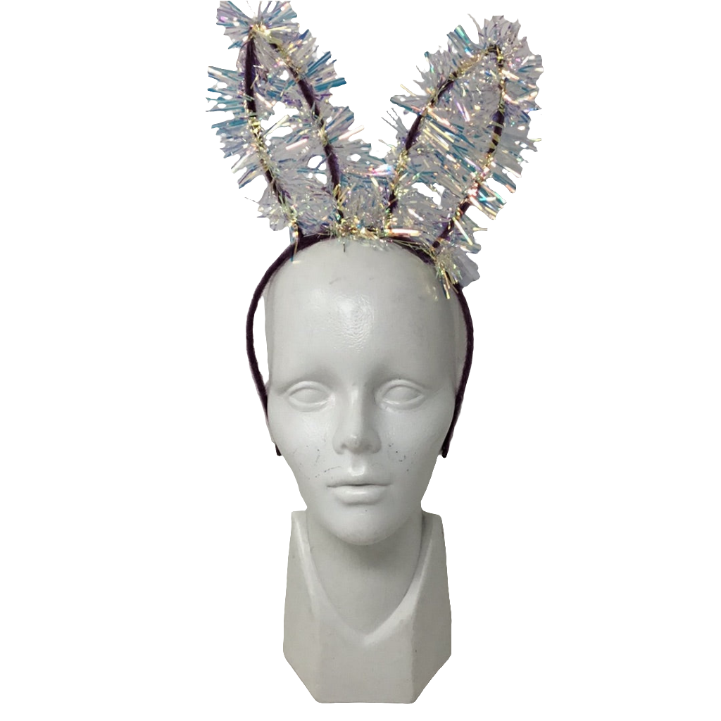 Diadema de conejo morada con foquitos