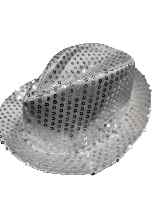 Gorro Lentejuela Blanco/Plata