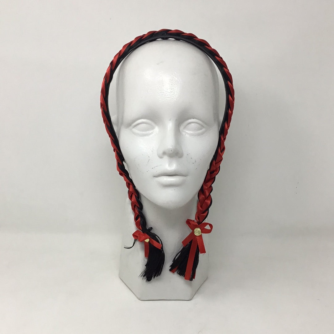 Diadema con trenzas roja