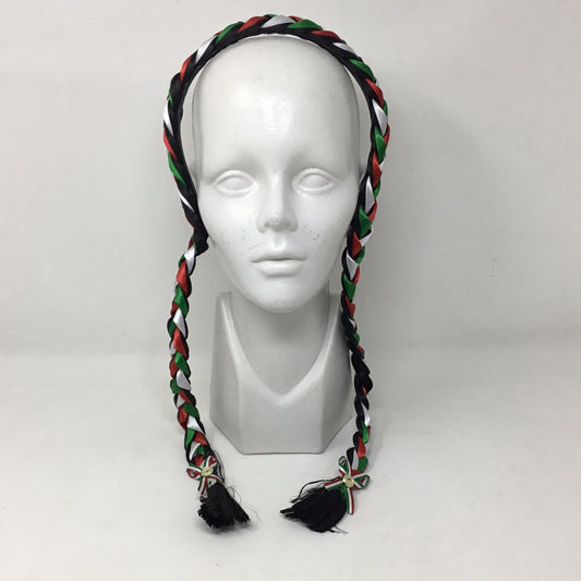 Diadema con trenzas tricolor