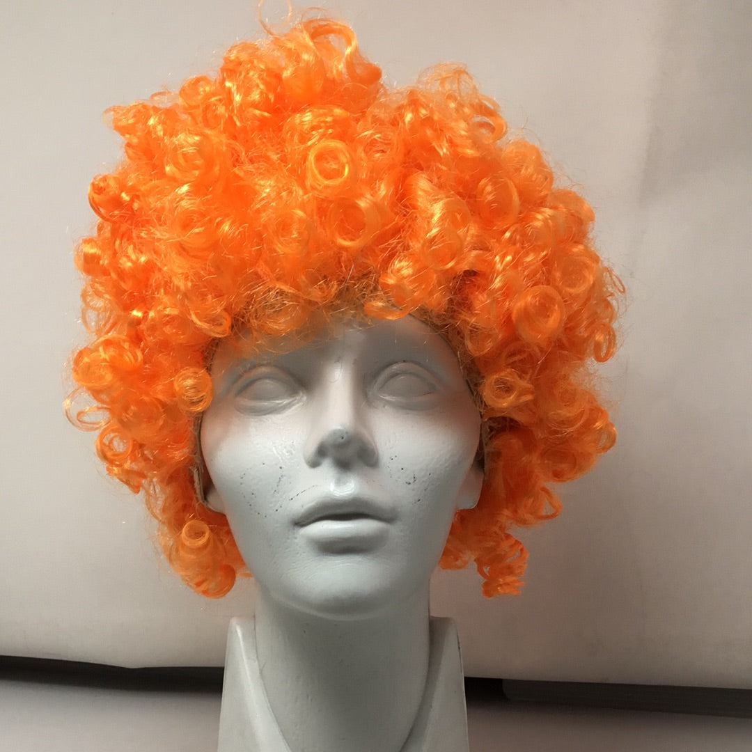 Peluca afro naranja