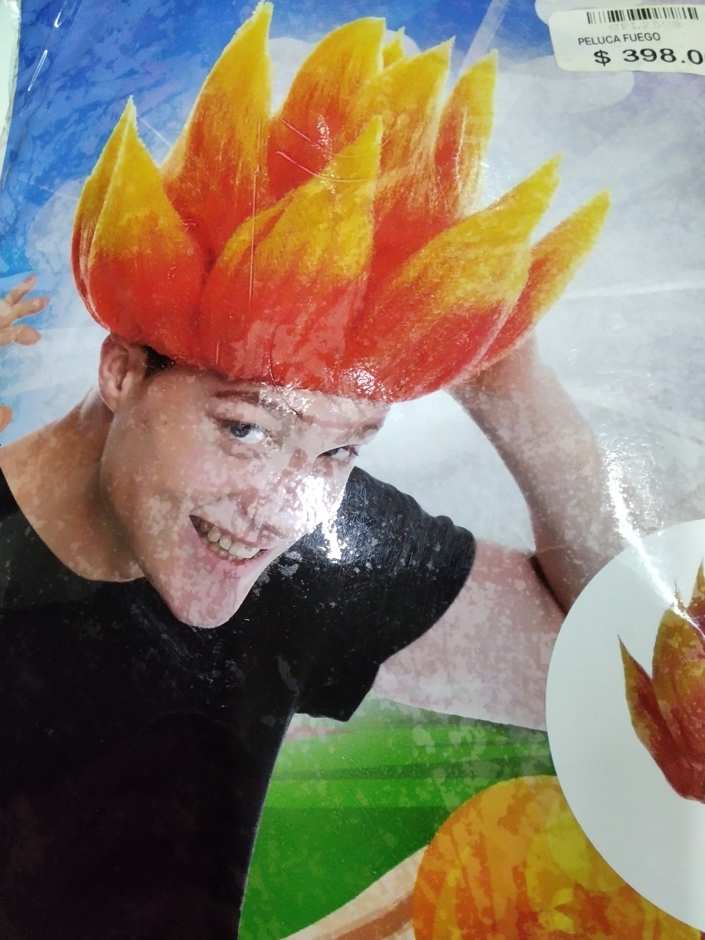 peluca fuego