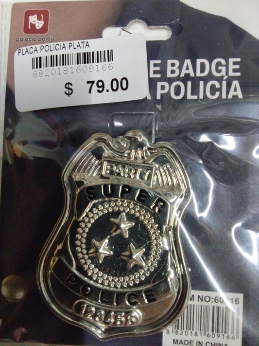Placa policia plata
