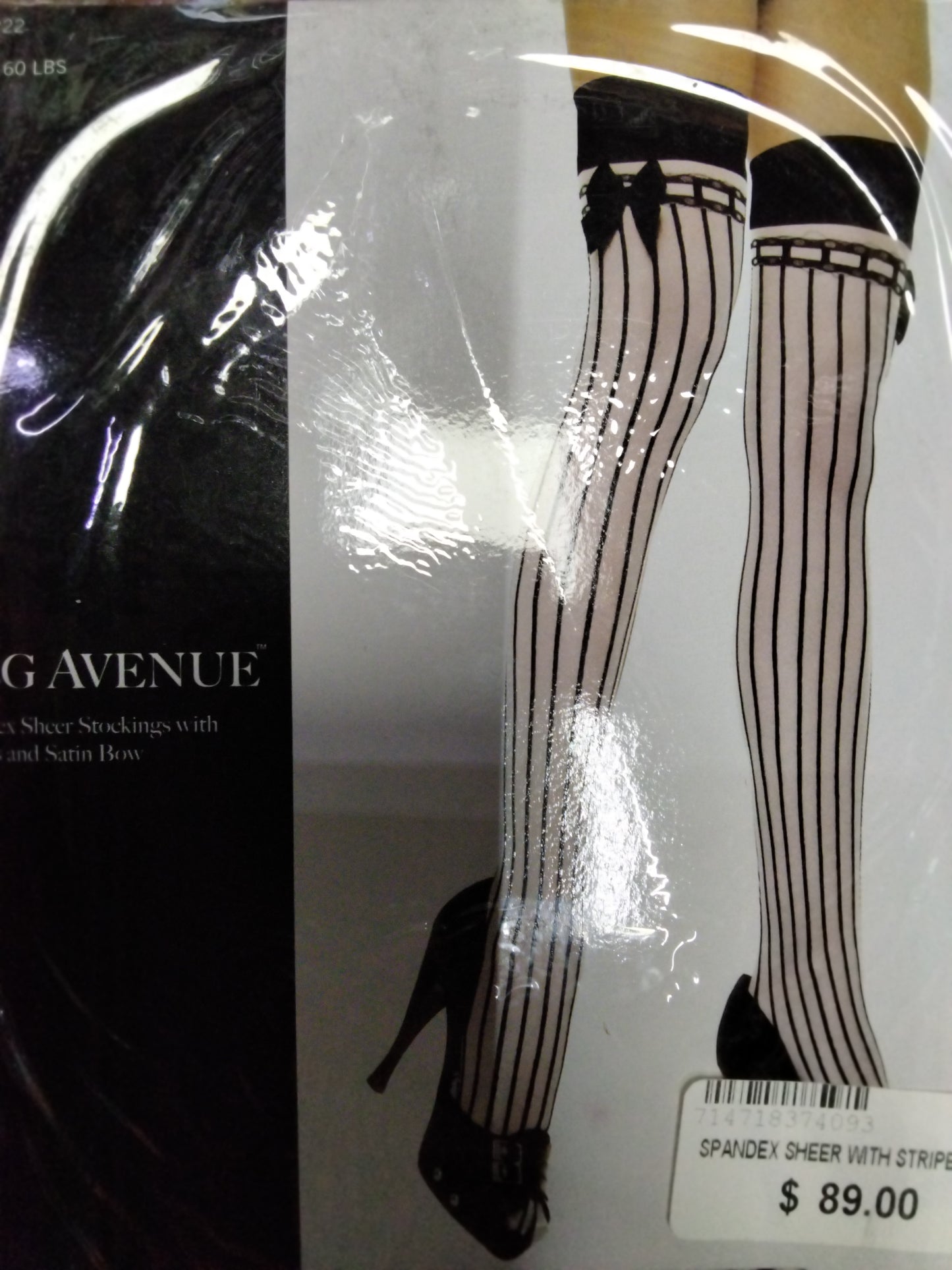Spandex sheer with stripes leg