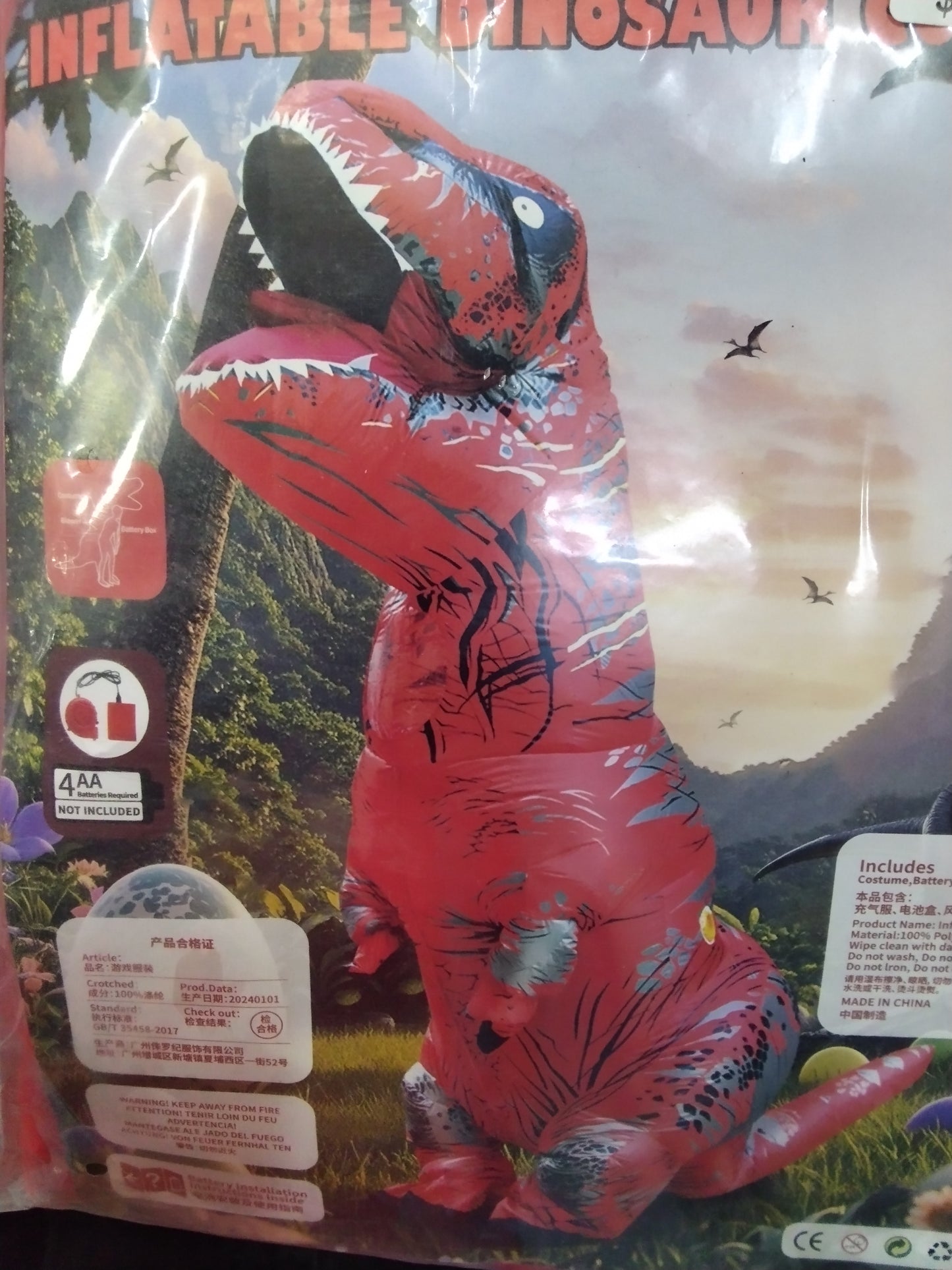 Inflable t rex rojiso