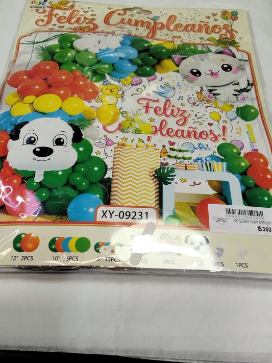 Set Globos happy birthday