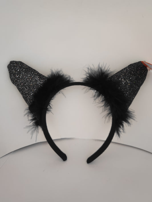 Headband black cat