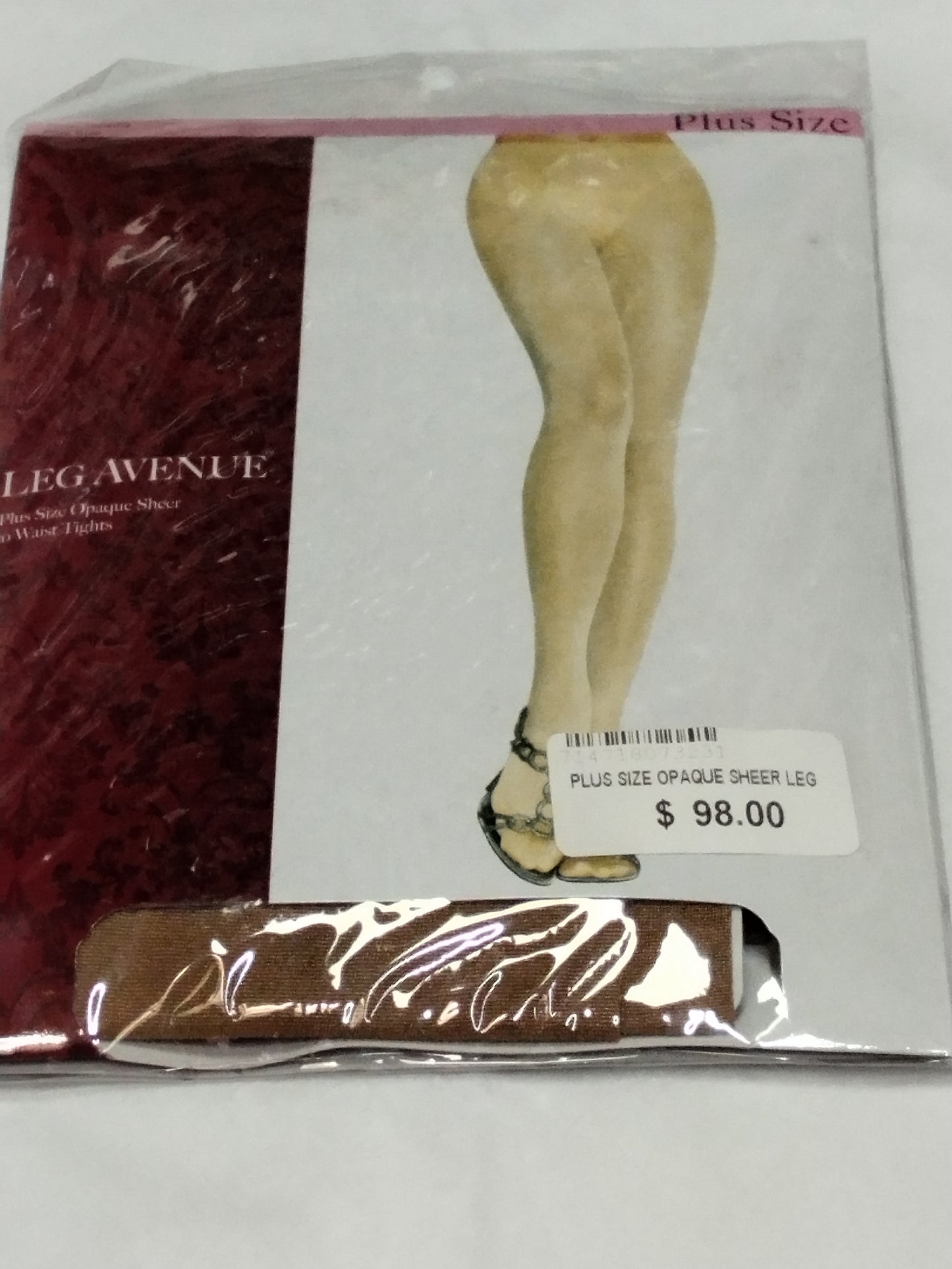 Plus size opaque sheer leg