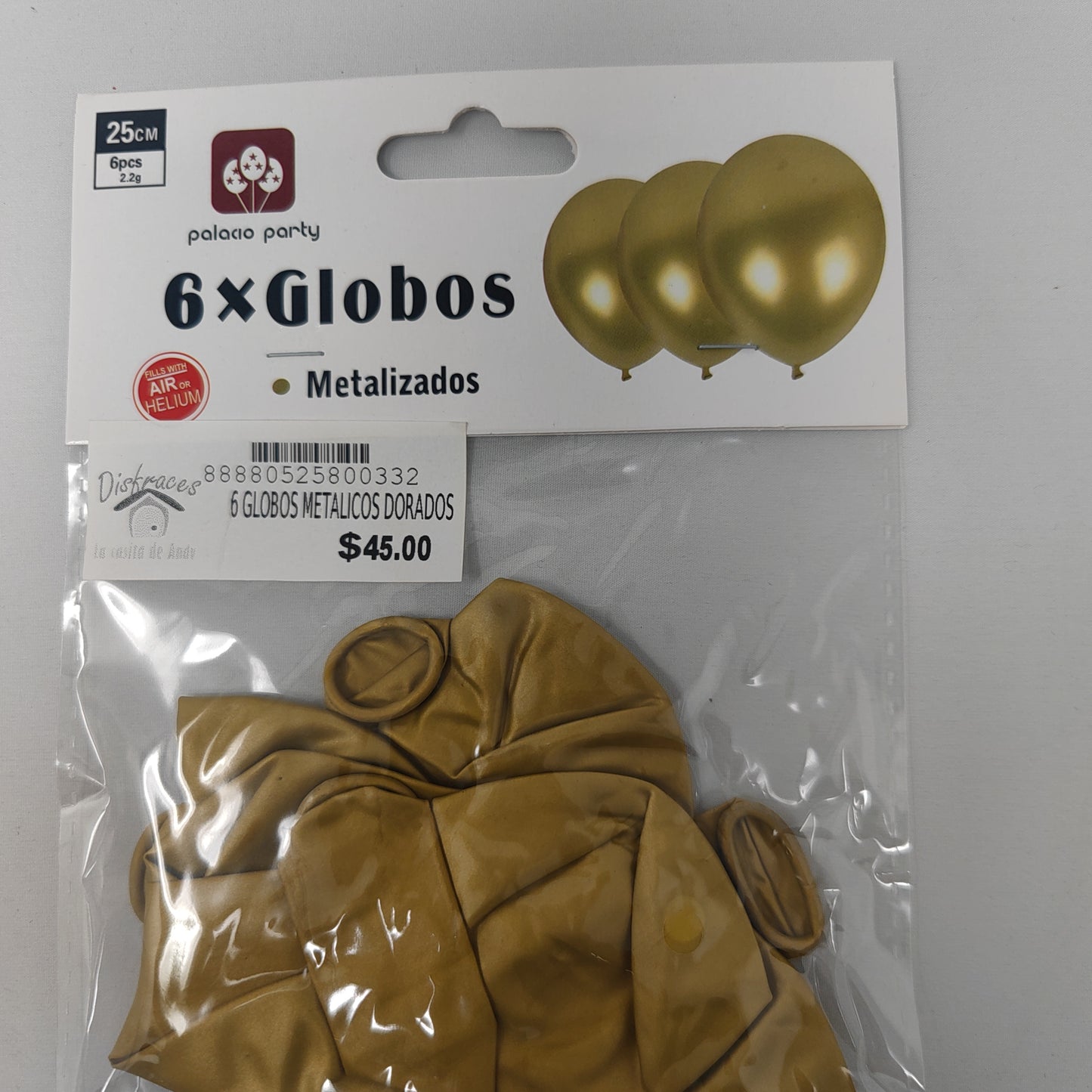 6 globos metalicos