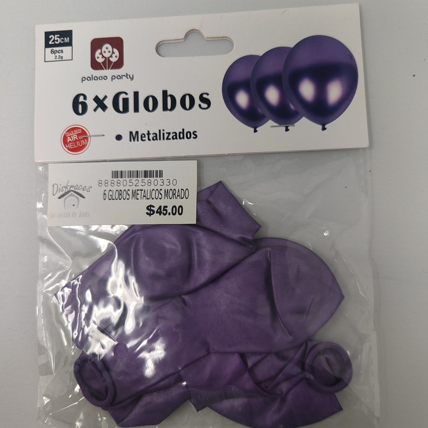 6 globos metalicos