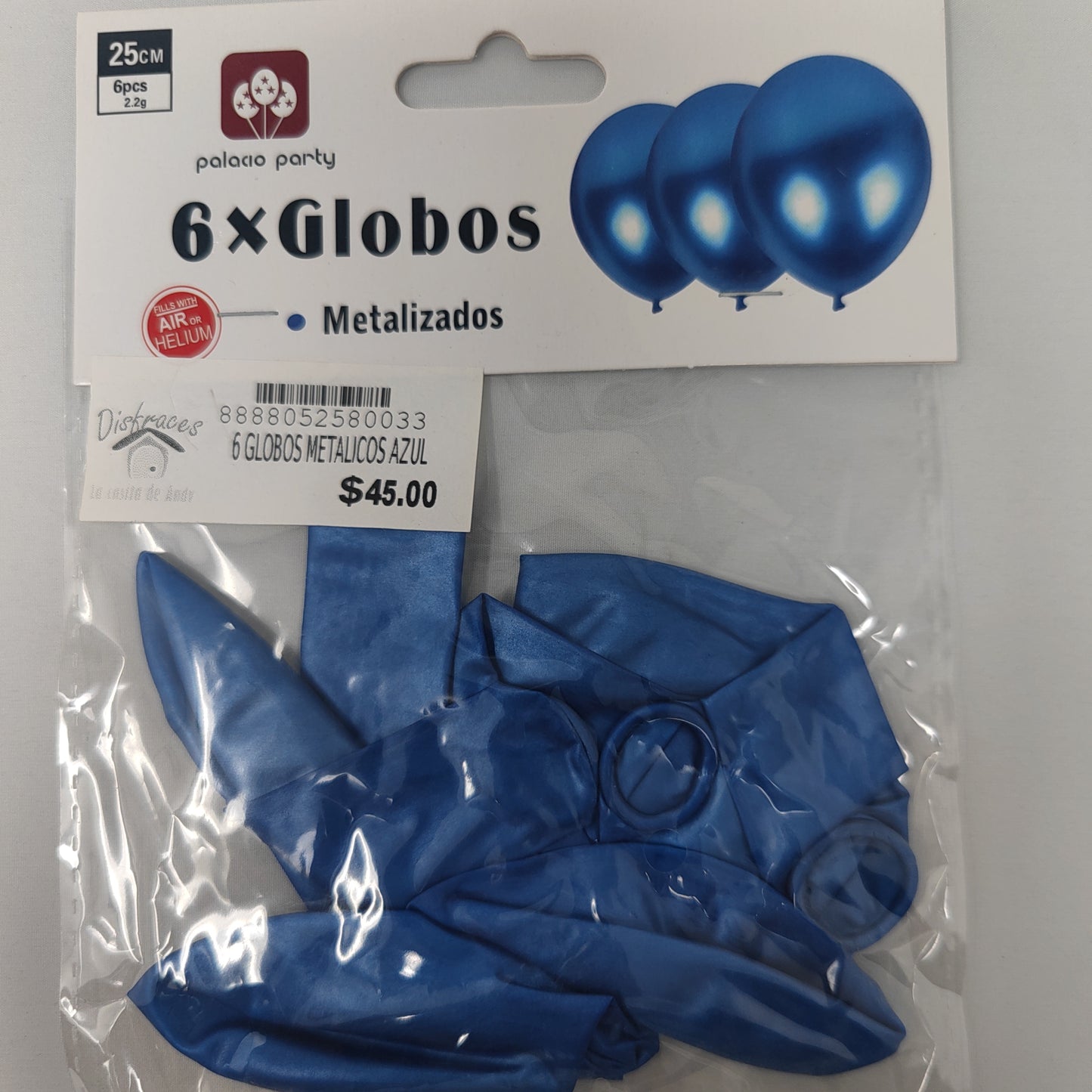 6 globos metalicos