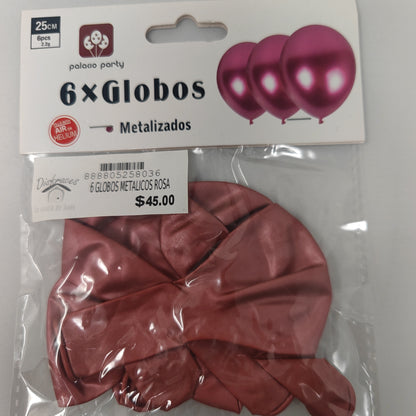 Globos metálicos 6 piezas