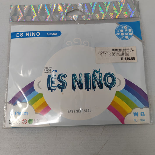 Globo letras es niño