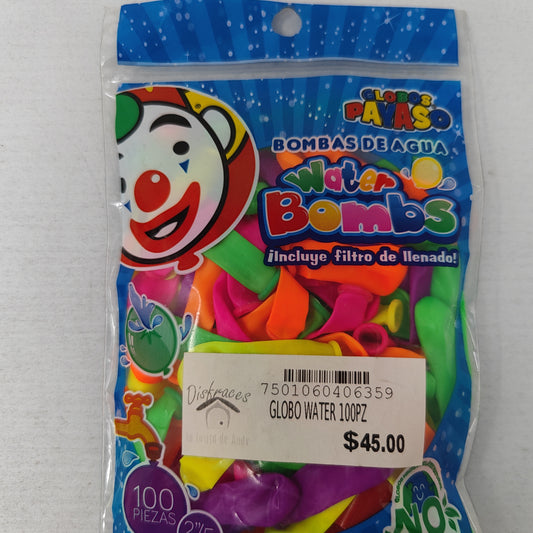 Globo water 100 pz payaso 2”