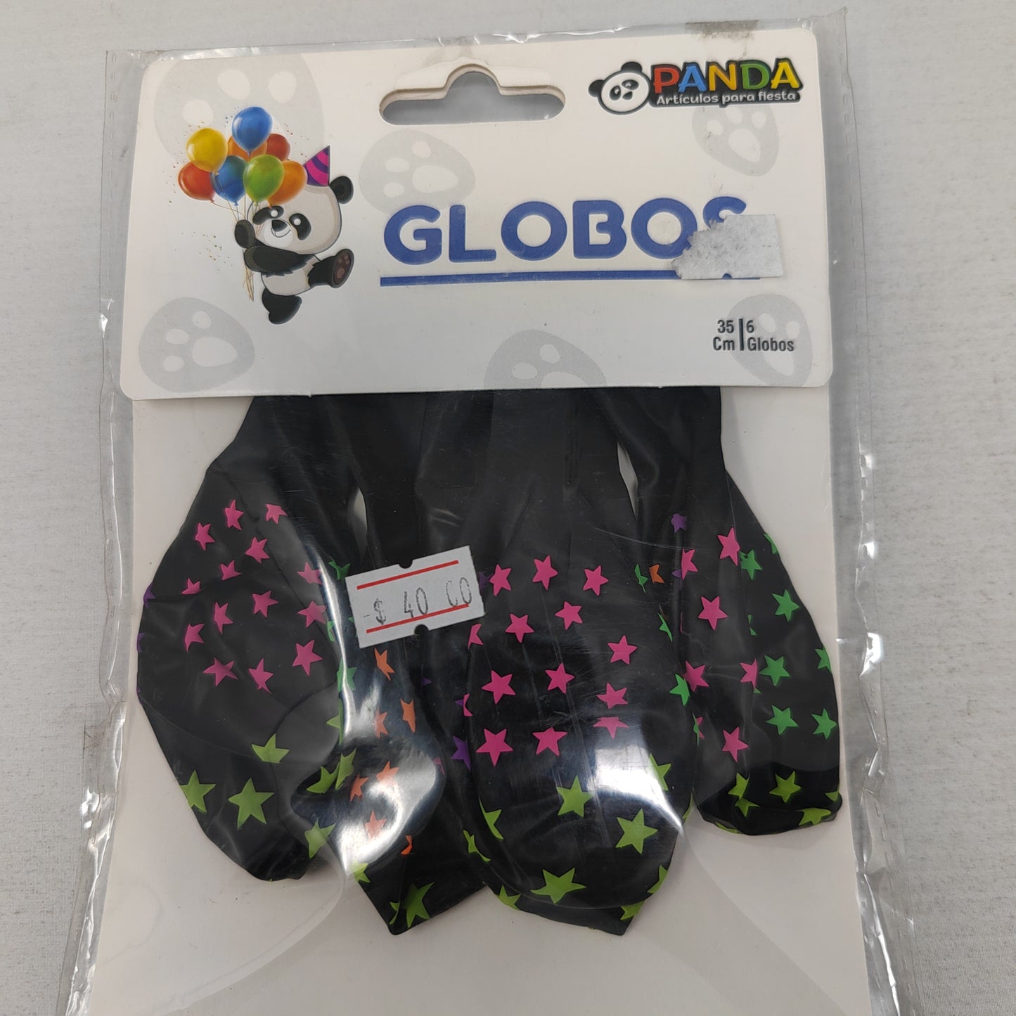 Globo negro con estrellitas